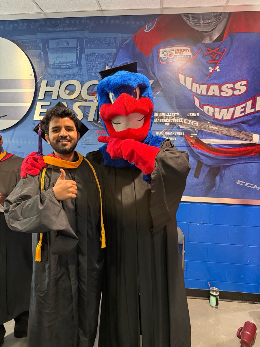 Ashish Kosana at UMass Lowell graduation